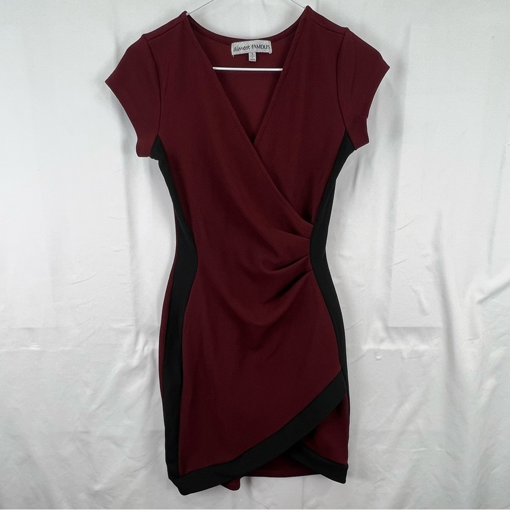 Almost Famous - Small - Women’s Dress - Wrap - Black and Red - Midi